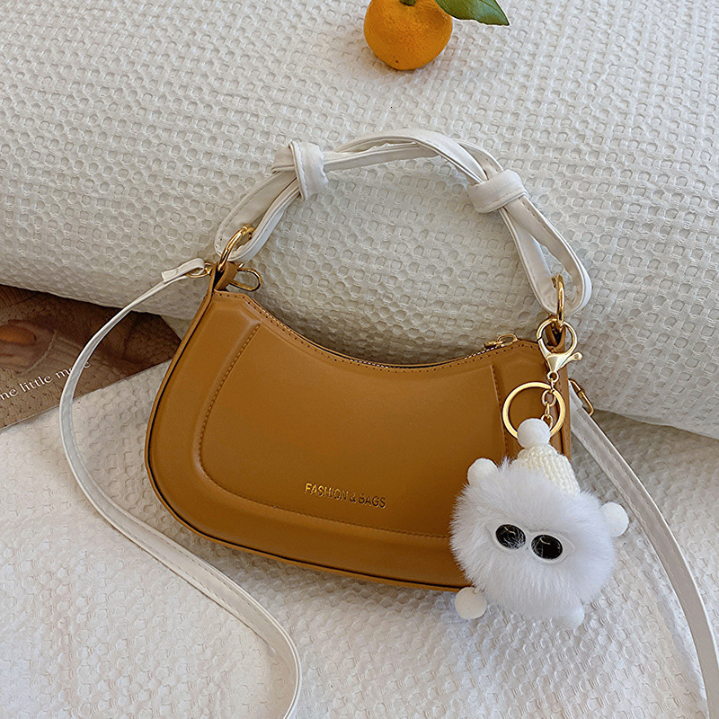 Free Delivery Designer Bag This Year's Trendy Versatile Internet Celebrity Solid Color Knotted Hand 2025 Autumn And Winter New Korean Version Cro