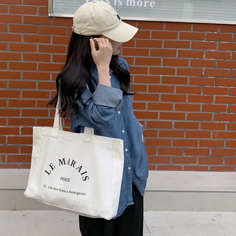 Wholesale Custom Printed 100pcs Cotton Canvas Bags with Wide Handles Reusable Tote Grocery Shopping Bag Big Capacity 250514