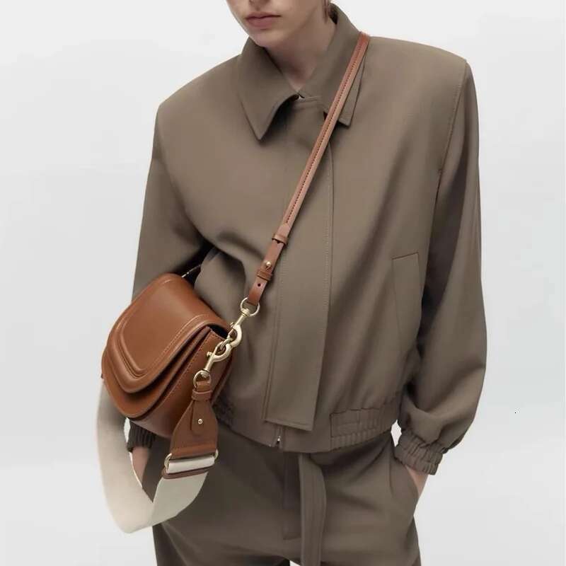 Fashion Flap Designer Wide Strap Saddle Women Shoulder Bags Pu Leather Crossbody Bag Trend Small Phone Purses