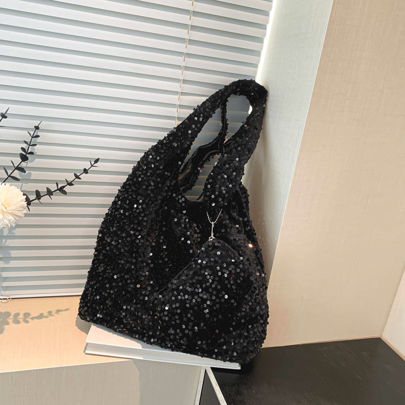 Free Delivery Designer Bag Large Capacity Commuter Female Popular Single Shoulder Underarm Bag Versatile Texture Shining Glitter Tote Bag Luxury Bag