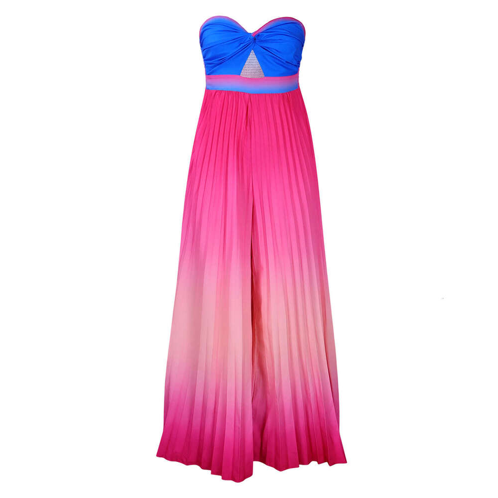 Women's Wear Women's Wear Women's Summer Sexy Strapless Backless Fashion Gradient Wide Leg Jumpsuit