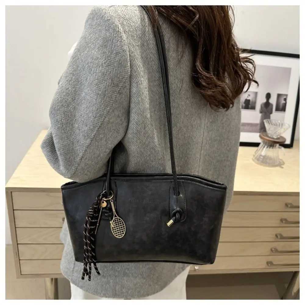 Y2K Trend PU Leather Work Shoder Bag Solid Color Simple Women Crossbody Bag Large Capacity Cmuting Bag Women Z250514