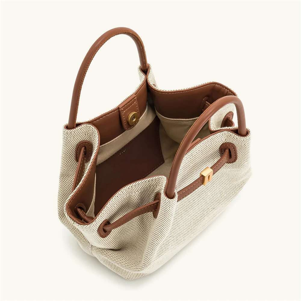 JW PEI 2025New Women's Canvas Brown Crossbody Shoulder Mini Vegan Tote Handbag Dumpling Bag High Quality Leather