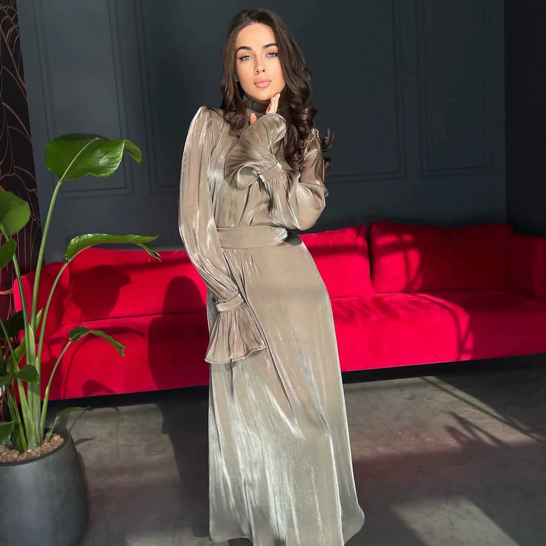 Ramadan Satin Abayas for Women Eid Djellaba Muslim Shiny Maxi Dress Dubai Abaya Turkey Kaftan Robe Caftan Marocain Femme Vestido X250514