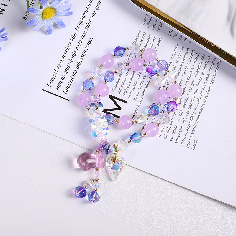 Fashion Women's Pearl Double Loop Crystal Copper Bead Elastic Rope Adjustable Bracelet Jewelry