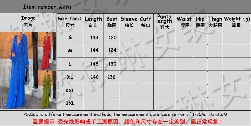 Summer Long Dress New Chiffon Dress Loose Vacation Womens Long Sleeved Dresses Boho Style FashionXJ250514