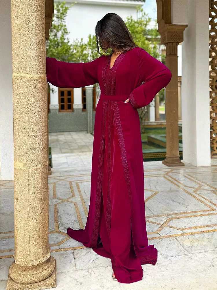 Women Abaya 2 Piece Set Eid Muslim Dresses Jalabiya Ramadan Morocco Sashes Dubai Open Abayas Kaftan Vestidos Arab Cardigan Robe X250514