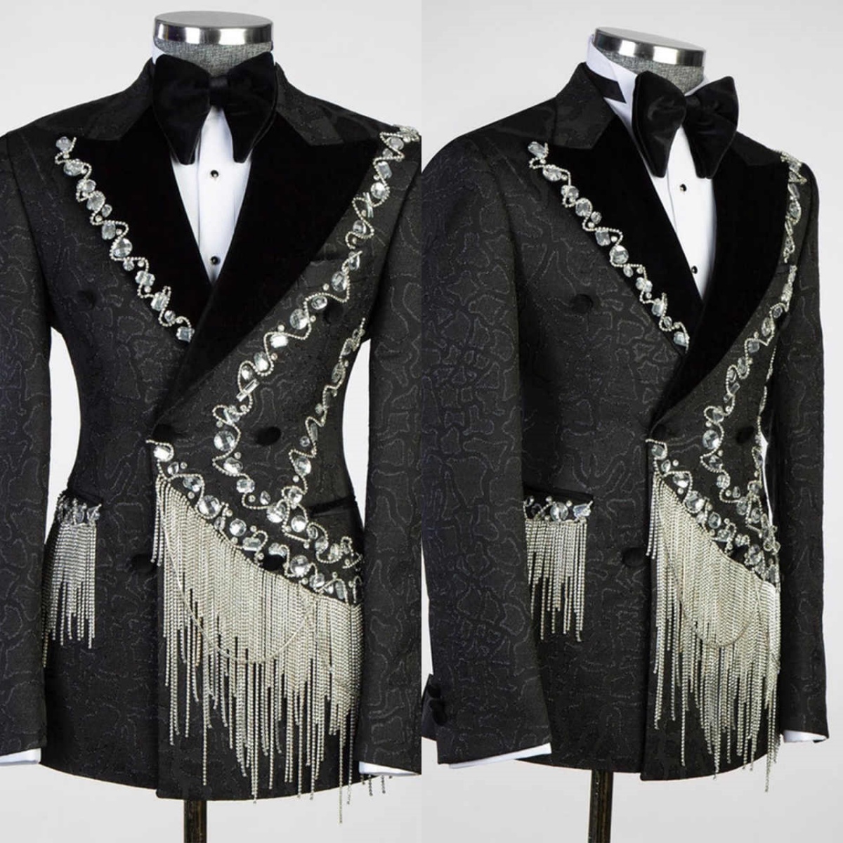 Luxury Beading Wedding Tuxedos 1 Piece Set Jacket Double Breasted Men Suit Designer Crystal Groom Blazers Customized