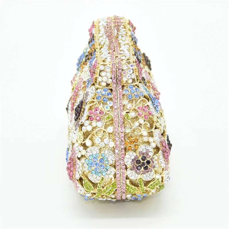 Bling Bridal New Wedding Bag Purses Flower Shape Dia Handbags Fashion Women Crystal Prom Clutch Purse