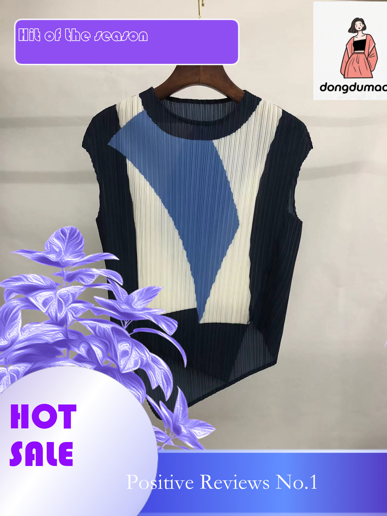 dongdumaoyi Summer pleated niche T-shirt 2025 new print half sleeve slimming versatile design sense irregular top for women