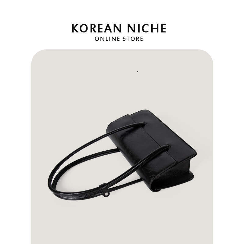 Women's New Korean Version Of Handbag With Niche Design, Oil Wax Leather Single Shoulder Underarm Bag, High-End Texture, Fashionable Portable Tot
