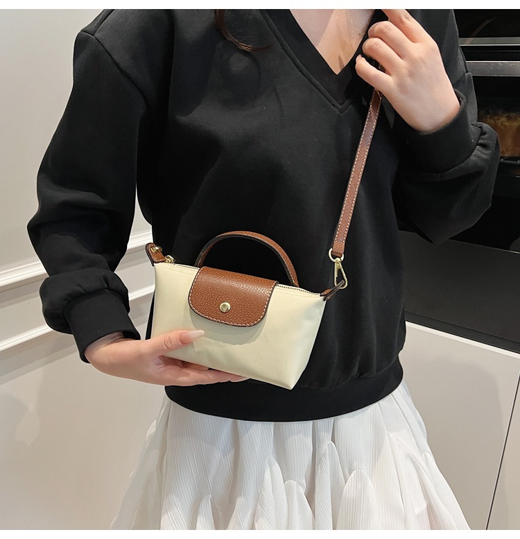 2025 Spring New Oxford Cloth Lightweight Small Color Contrasting Fashion Women's Handbag Casual Diagonal Cross Bag
