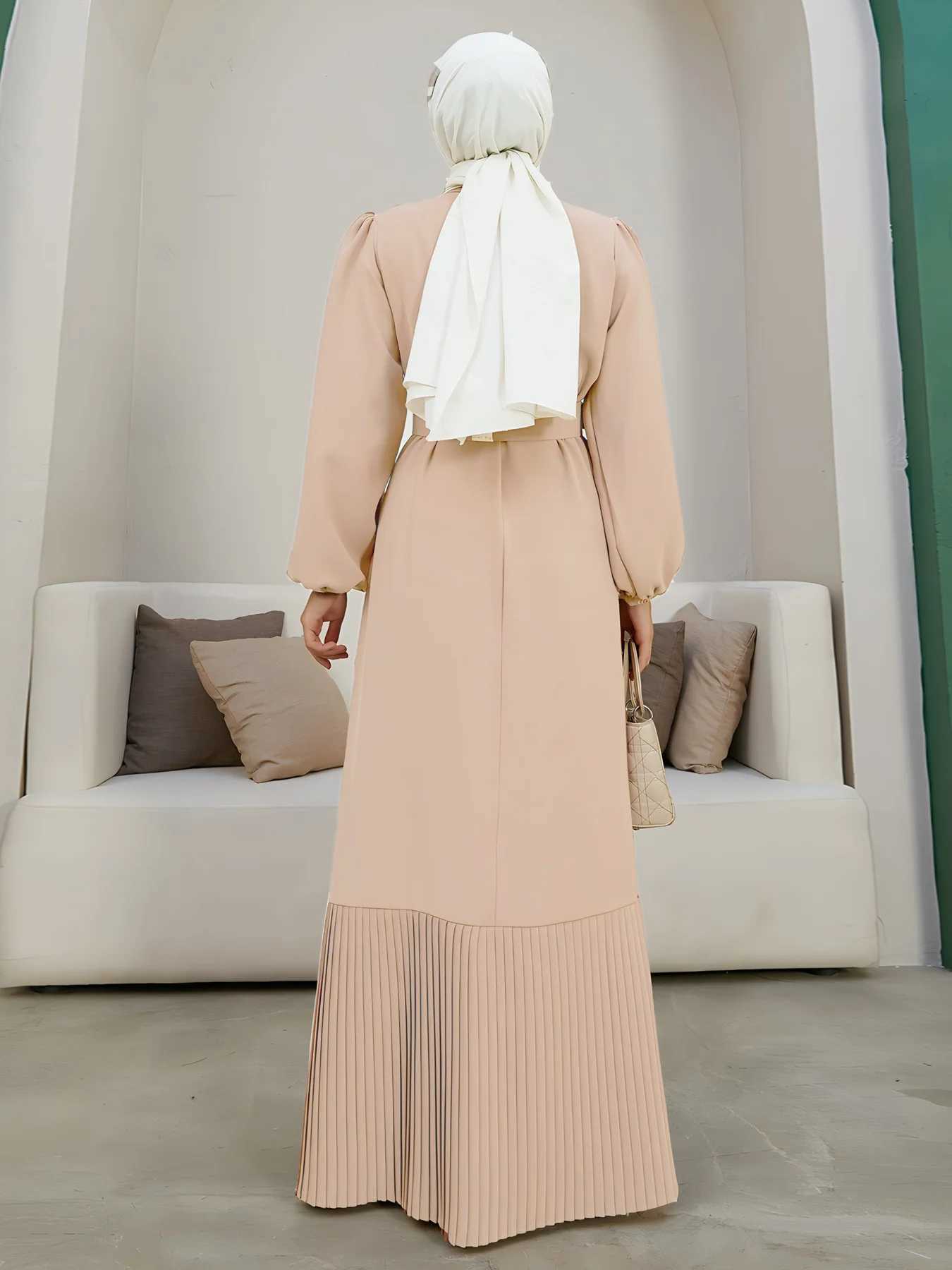 Elegant Women Muslim Abaya Diamond Pleated Long Maxi Dresses Turkey Kaftan Arab Robe Islamic Eid Party Ramadan Jalabiya Vestidos X250514