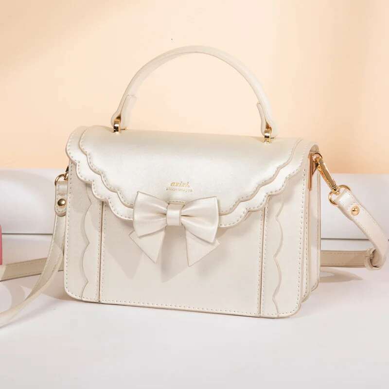 Lolita Bow Square Messenger Women Haruku Handle Uniform Pink Hand Bag Female Sweeet Jk Crossbody Bags Aesthetic
