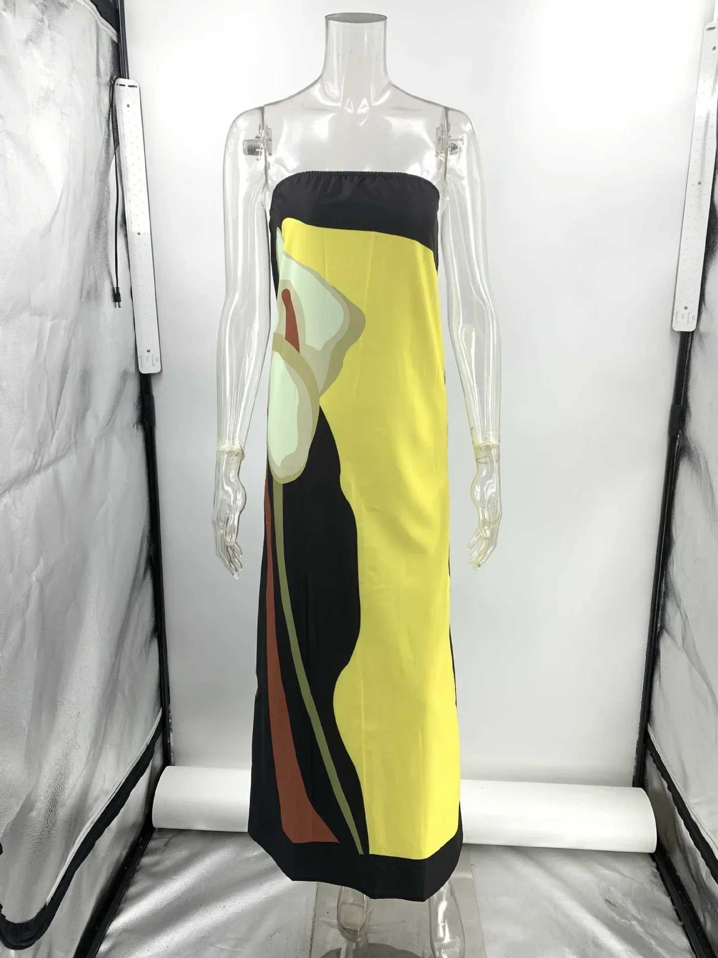 2025 Summer Women Long Dress Tube Tops Sleeveless Elegant Sexy Dresses Female Fashion Party Holiday Beach Clothes Lady DressesXJ250514