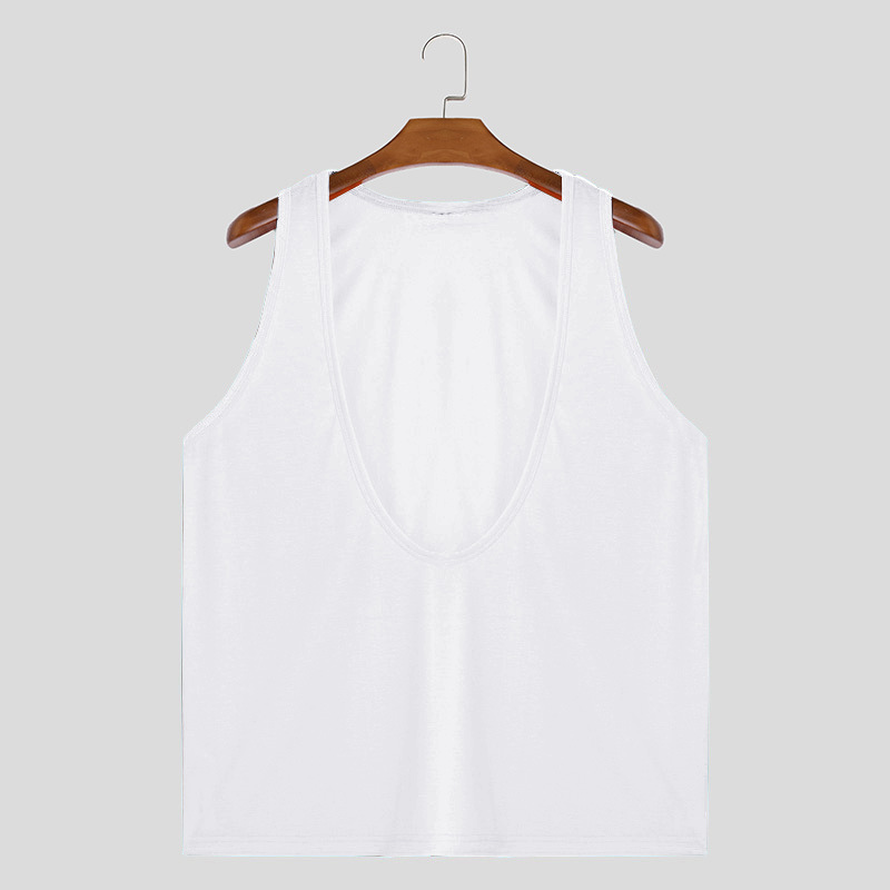 Men's T Shirts Summer men's big V-neck T-shirt solid color thin casual sweatshirt sleeveless breathable camisole sports vest