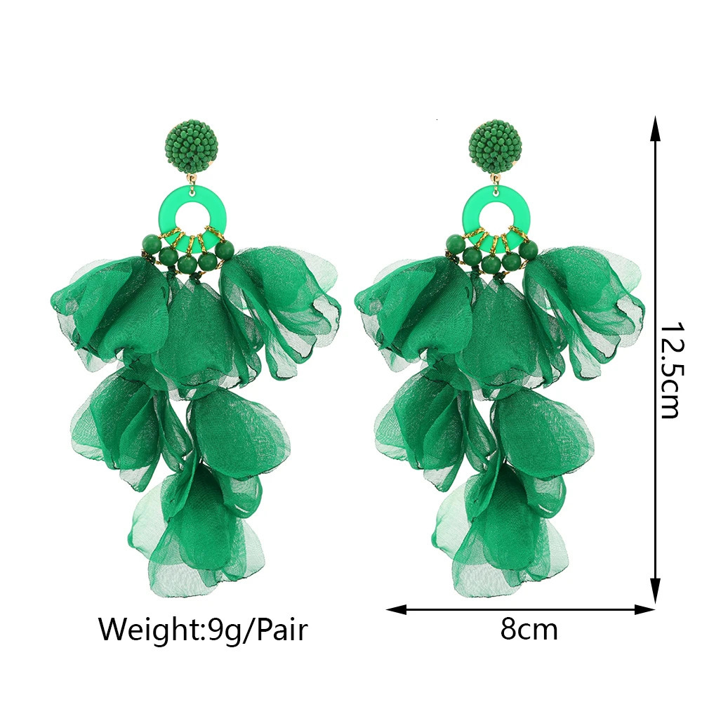 Multicolor Handmade Flower Decor Fashion Bride Wedding Party Jewelry Trend Glamorous Dangle Drop Earrings For Women 250514
