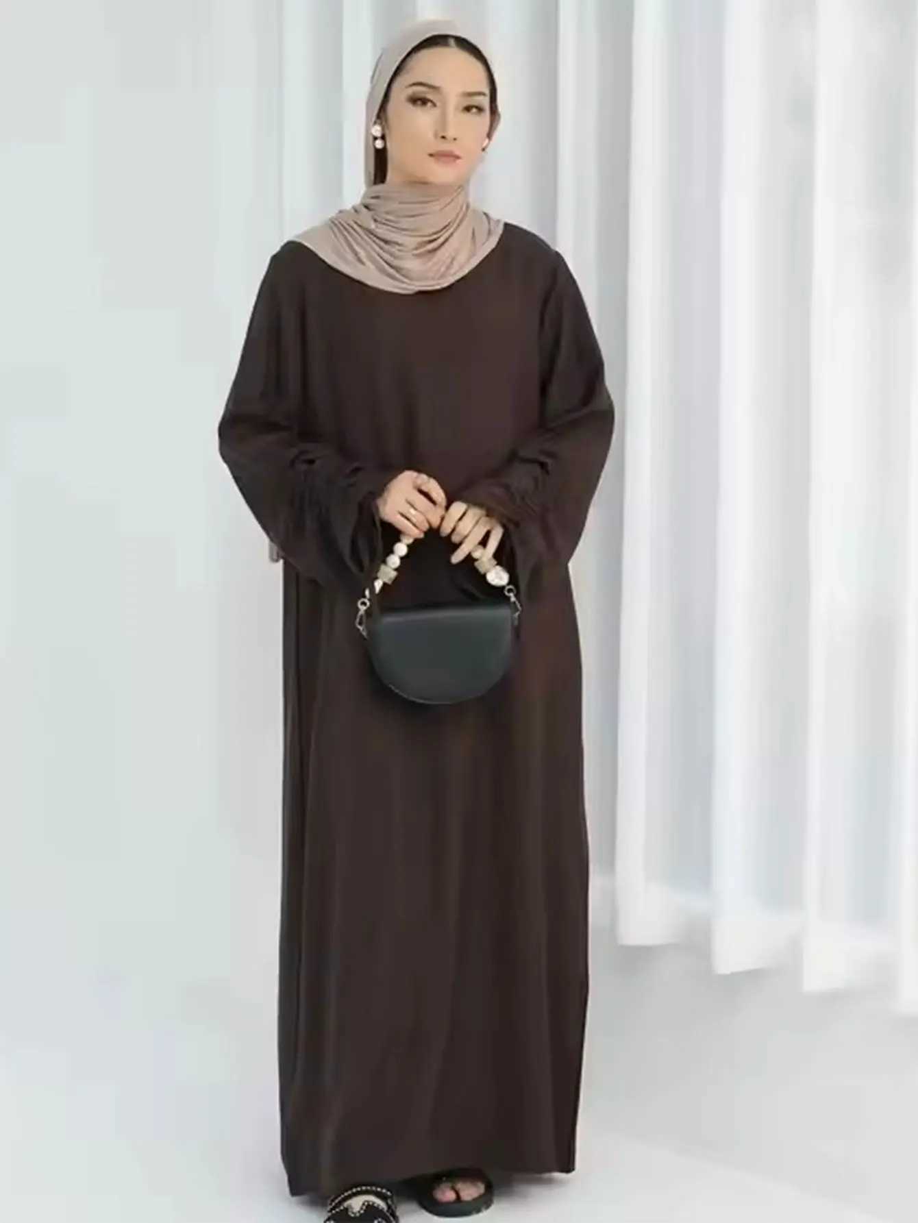 Arab Long Robe Abaya Modest Dress for Women Dress Dubai Saudi Eid Muslim Vestidos Ramadan Morocco Abayas Kaftan Islamic Clothing X2505141