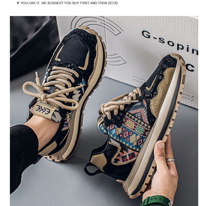 2025 Summer Free Shipping Men Shoes Fashion New Designer Printed Embroidery Trendy Casual Sports Shoes Black Blue Beige Size 39-44