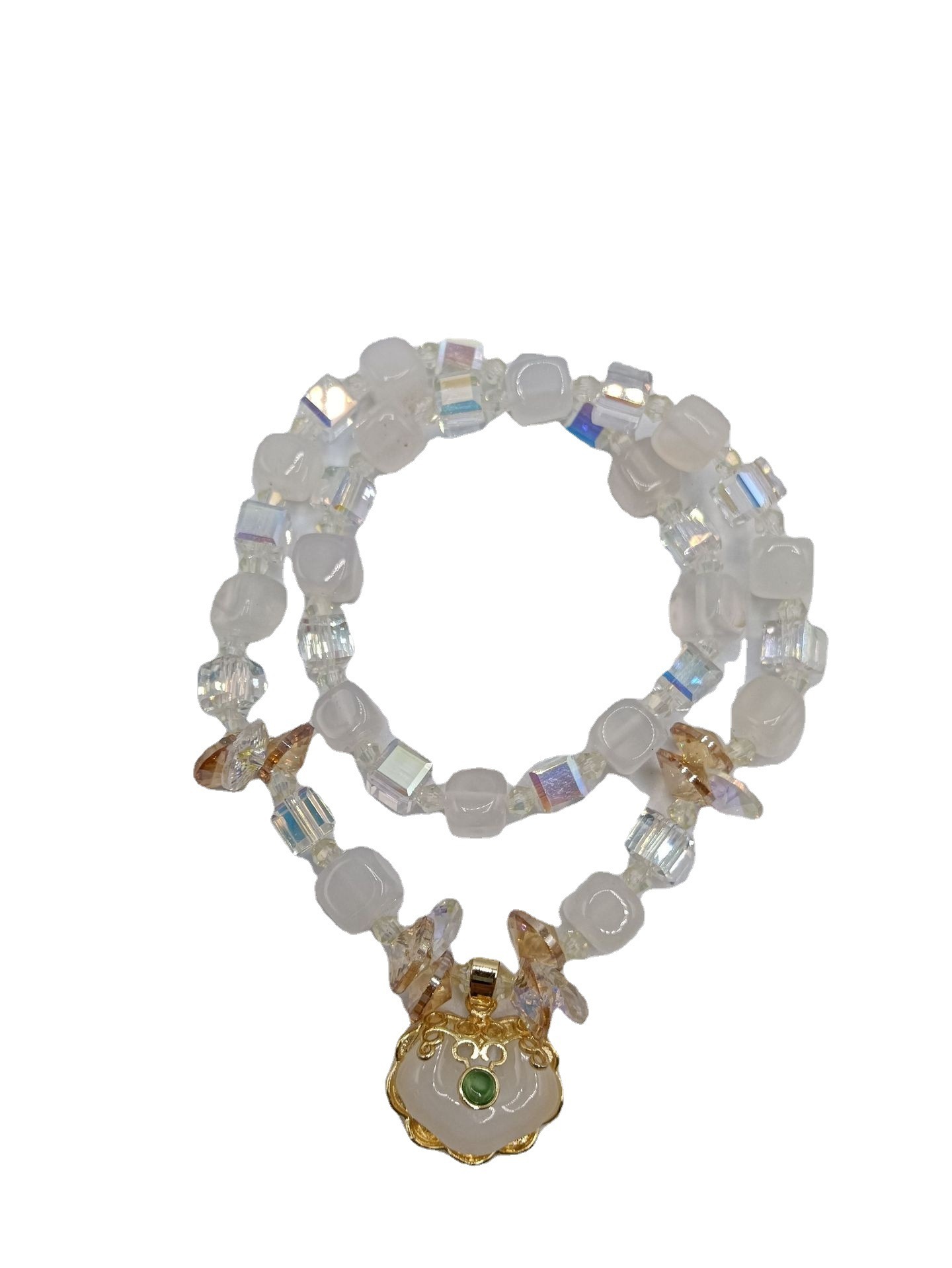 square sugar crystal simple and cool style elastic girl double circle live broadcast with the same exquisite bracelet