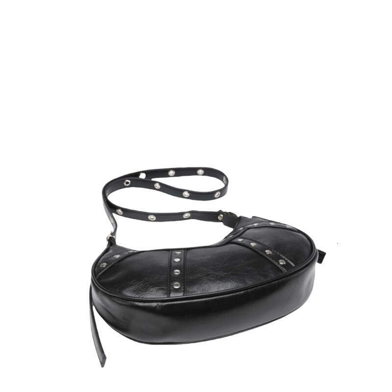 PU Rivet 2024 New Shoulder Women's Armpit Trendy Soft Leather Crossbody Bag