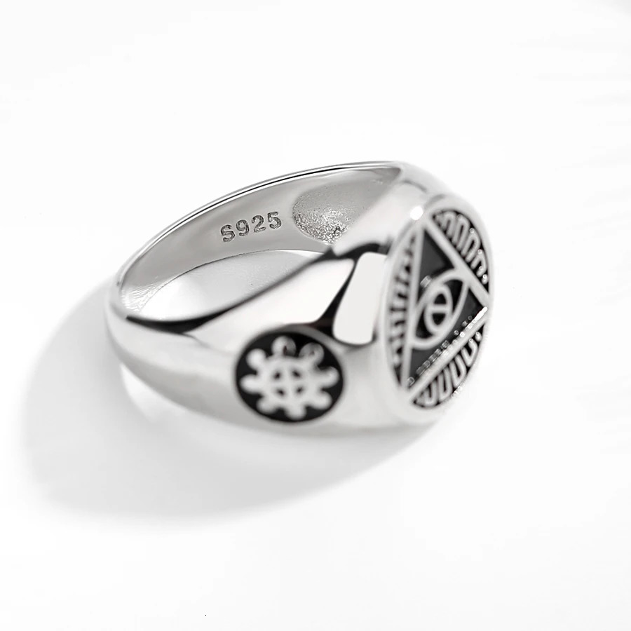 KALETINE Vintage Nordic Freemason Rings For Men 925 Sterling Silver Masonic Rings Knights Templar Jewelry Punk Biker Gothic Ring 250509