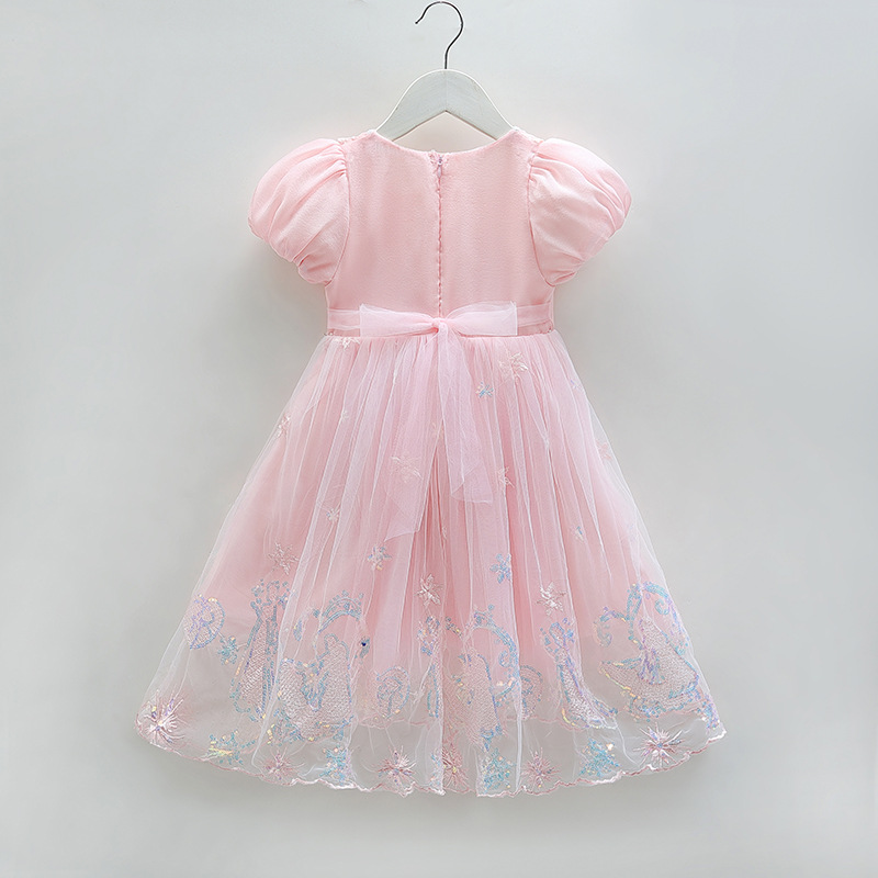 DISNEY Frozen Elsa princess kids designer clothes baby clothes girl dress summer dress baby girl net puffy dress summer outfit
