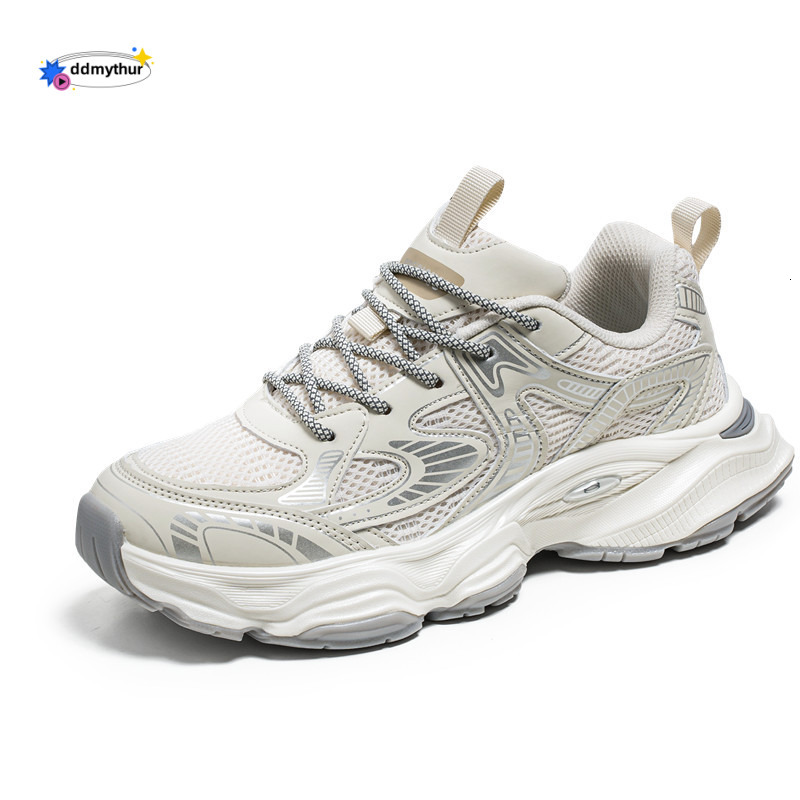 Dad men's autumn trendy brand high-end feeling youth mesh casual versatile thick sole height increasing sports shoes ddmythur