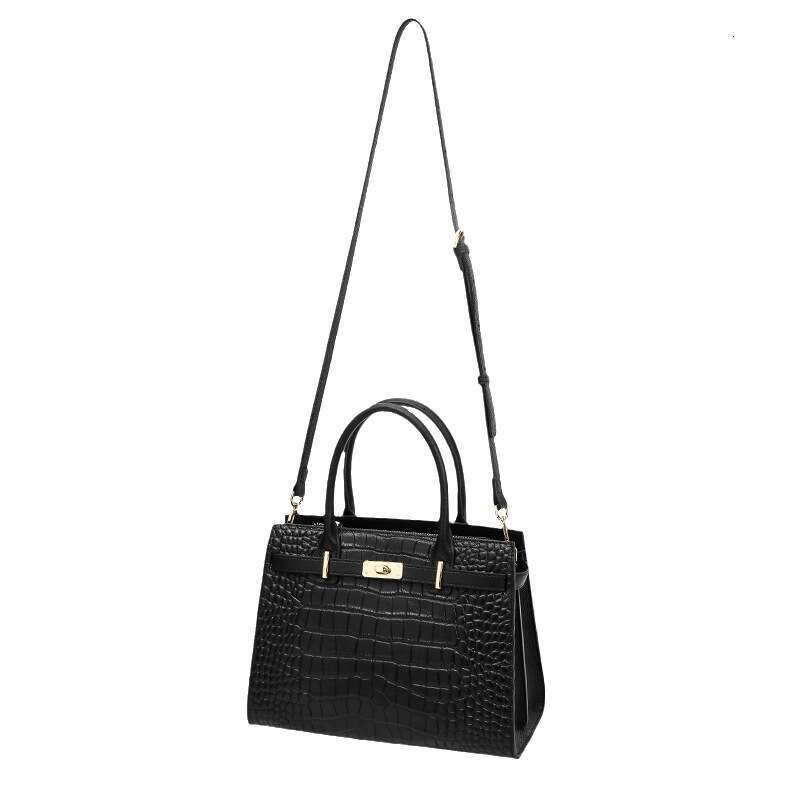 Tote Bag New Crocodile Patterned Cowhide Crossbody For Women Large Capacity Women S High End Leather Kelly Bag KQ