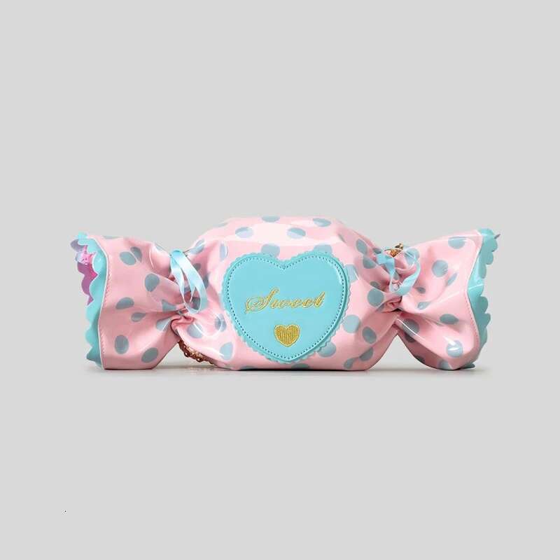 Cute Candy Design Crossbody Women Creative Funny Shoulder Bags Colorful Pvc Bag for Girls Haruku Love Hearts Purses