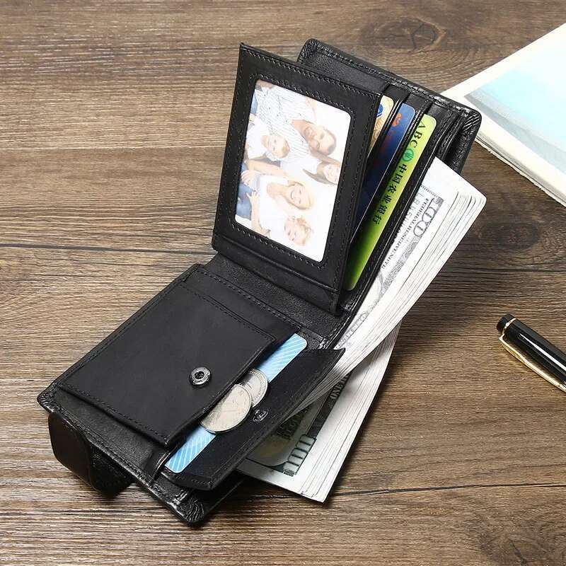 Coin Pocket Designer Dollar Mens Leather Wallet with Rfid