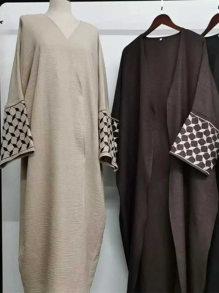 Eid Abaya Dubai Elegant Kaftan Modest Dress Open Muslim Kimono Abayas For Women Islam Caftan Marocain Robe Arabe Femme Musulmane X250514