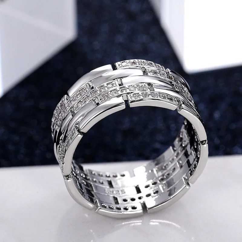 Luxury 925 Sterling Silver Women Finger Rings Shiny CZ Anniversary Gift Simple Stylish Design Versatile Fashion JewelryXJ250514