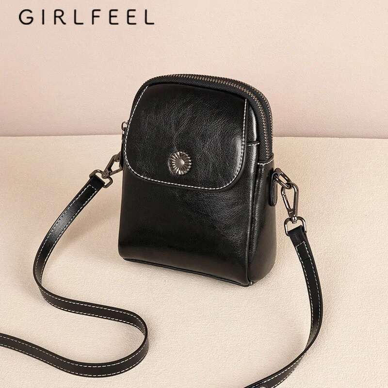 Retro Women's Crossbody Fashionable Flip Large Capacity Double-Layer Shoulder Bag High-Quality Genuine Leather Handbag 5