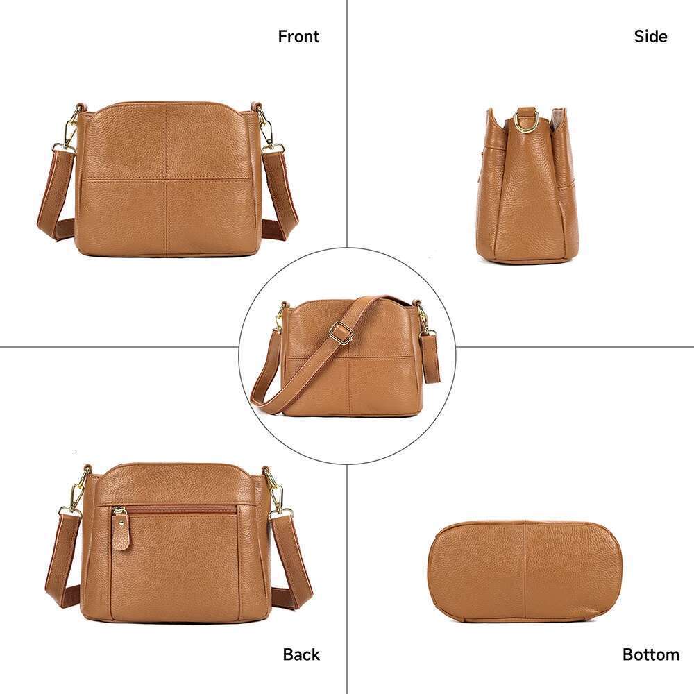 WESTAL New Cowhide Large Capacity Bucket Ladies Casual Shoulder Crossbody Bag