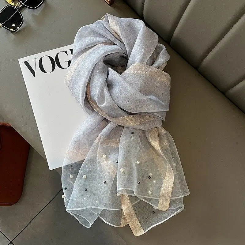 2025 Women Fashion Scarf Plain Solid Silk Linen Shawls Scarves Summer Lady Bandanas Foulard Hijab 250514
