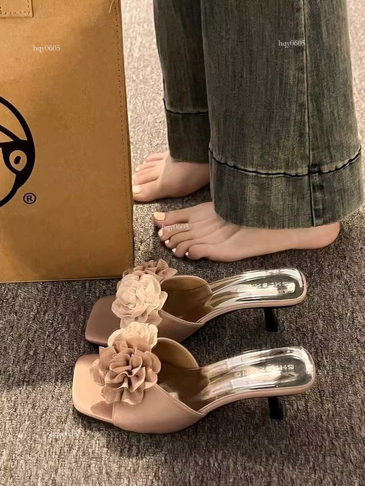 Top brand, high-quality new products, designer's new shoes, fairy style high heels, cool slippers, women's summer 2025 French evening wear, 