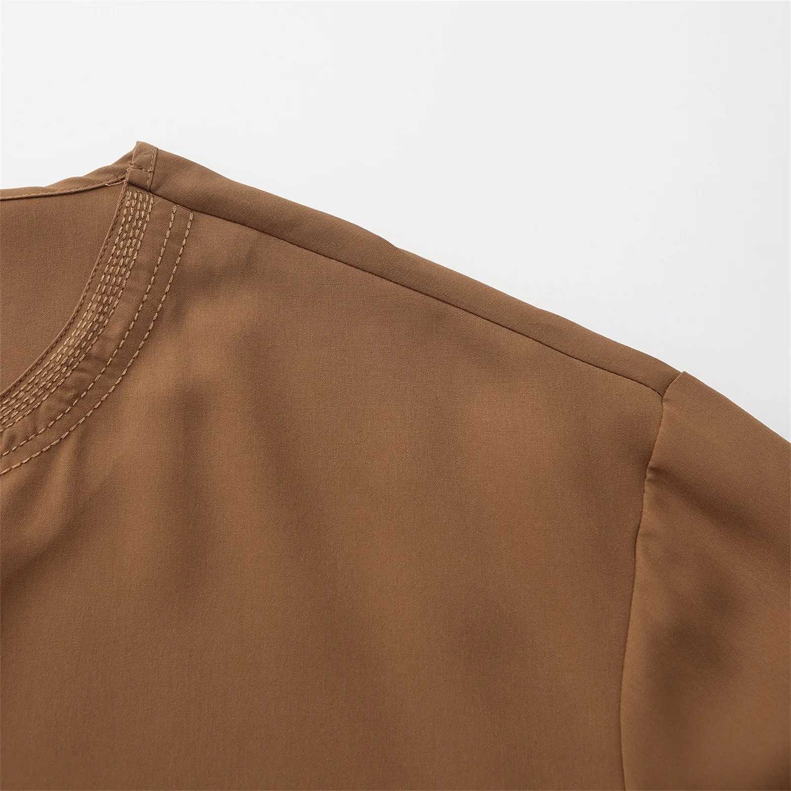 2025 MenS Muslim Jubba Thobe Solid Color Vintage Crew Collar Long Sleeve Robes Abaya Casual Male Islamic Arabic Kaftan X250514