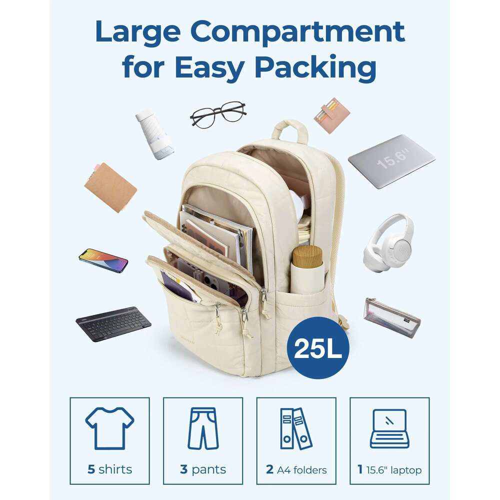 BAGSMART Women's School Bag For Girls Waterproof Large College Backpack Travel Backpacks Women Laptop Book Bag