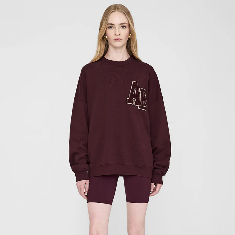 Aninely Bingly Sweatershirt Bings Hoodies Ab Letter Graphic For Women Autumn Winter Clothing Knit Cotton Pullovers Tops Female Loose Sweatshirt Bings Clothing 1B8