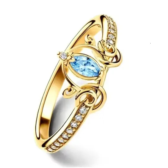 Original 925 Sterling Silver Women Finger Rings for Women Silver Colorful Love Heart Zirconia Stone Crown Jewelry 250509