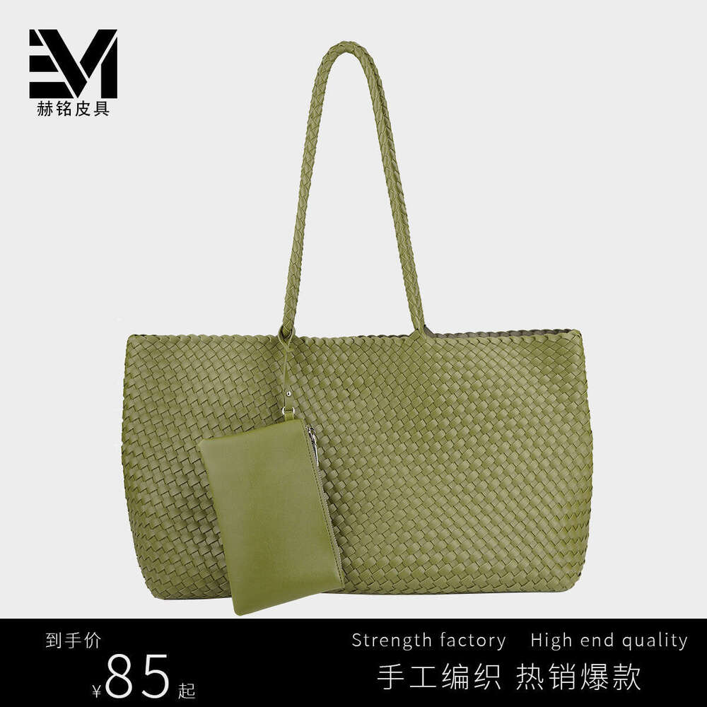 HERMIN 2025 New Women's Large Capacity Hand Woven Handheld Shoulder Tote Bag 5006