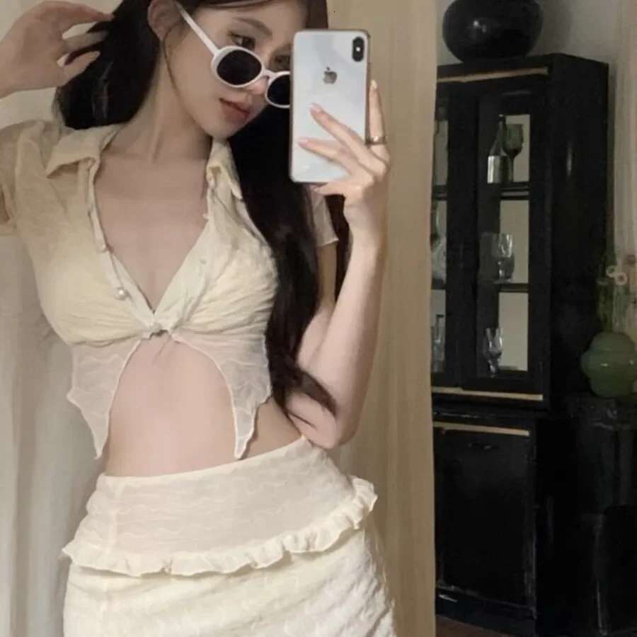 New Style Women's Bikini Pure Desire Petite Belly Covering Sea Vacation Three-Piece Set Split Swimsuit