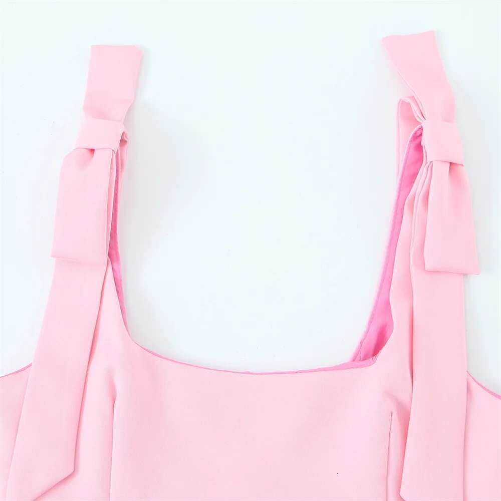 PB&ZA 2025 Women's Multi Colored Square Neck Crop Tops Bow - Straps Design for a Cute and Stylish Look