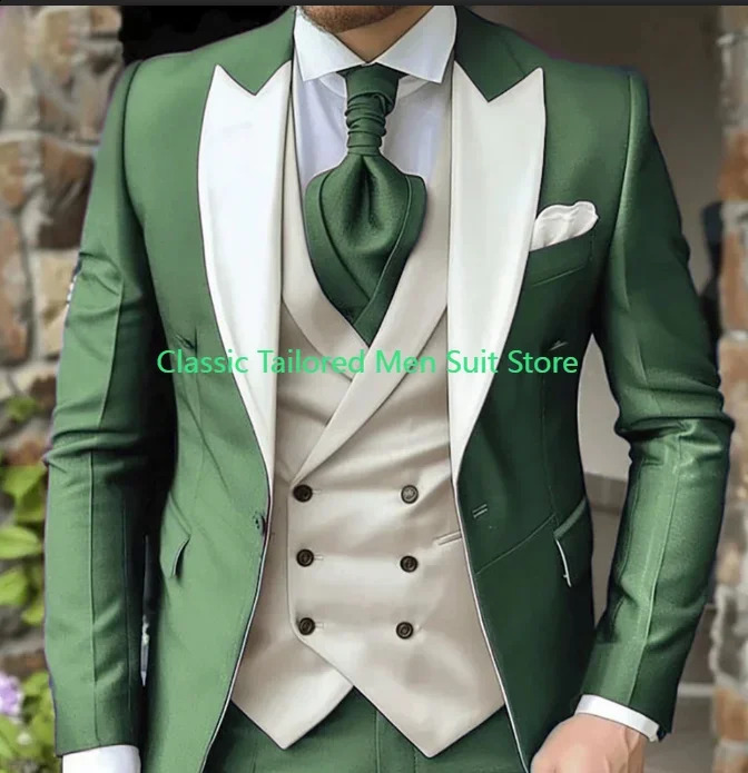 Elegant Wedding 3 Piece Jacket Pants Vest Full Set Single Breasted Lapel Purple Male Clothing Mens Suits Blazer 250513