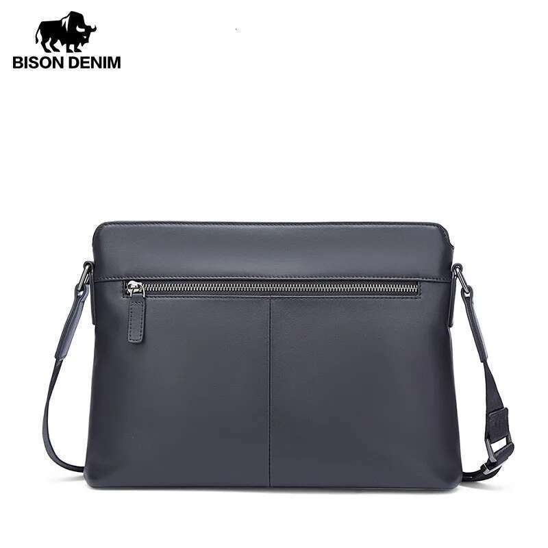 BISON DENIM Genuine Leather Shoulder High Quality Cowhide Crossbody Bag For Men Business Messenger Bags 2023 New