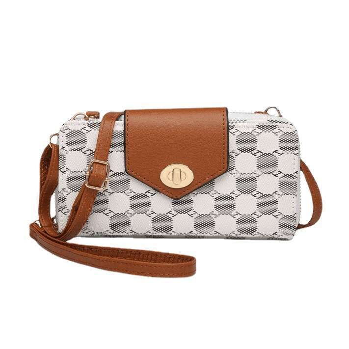 Printed Crossbody Bag 2023 New Phone Contrasting Color Shoulder Bag, Grid Versatile, Niche Texture