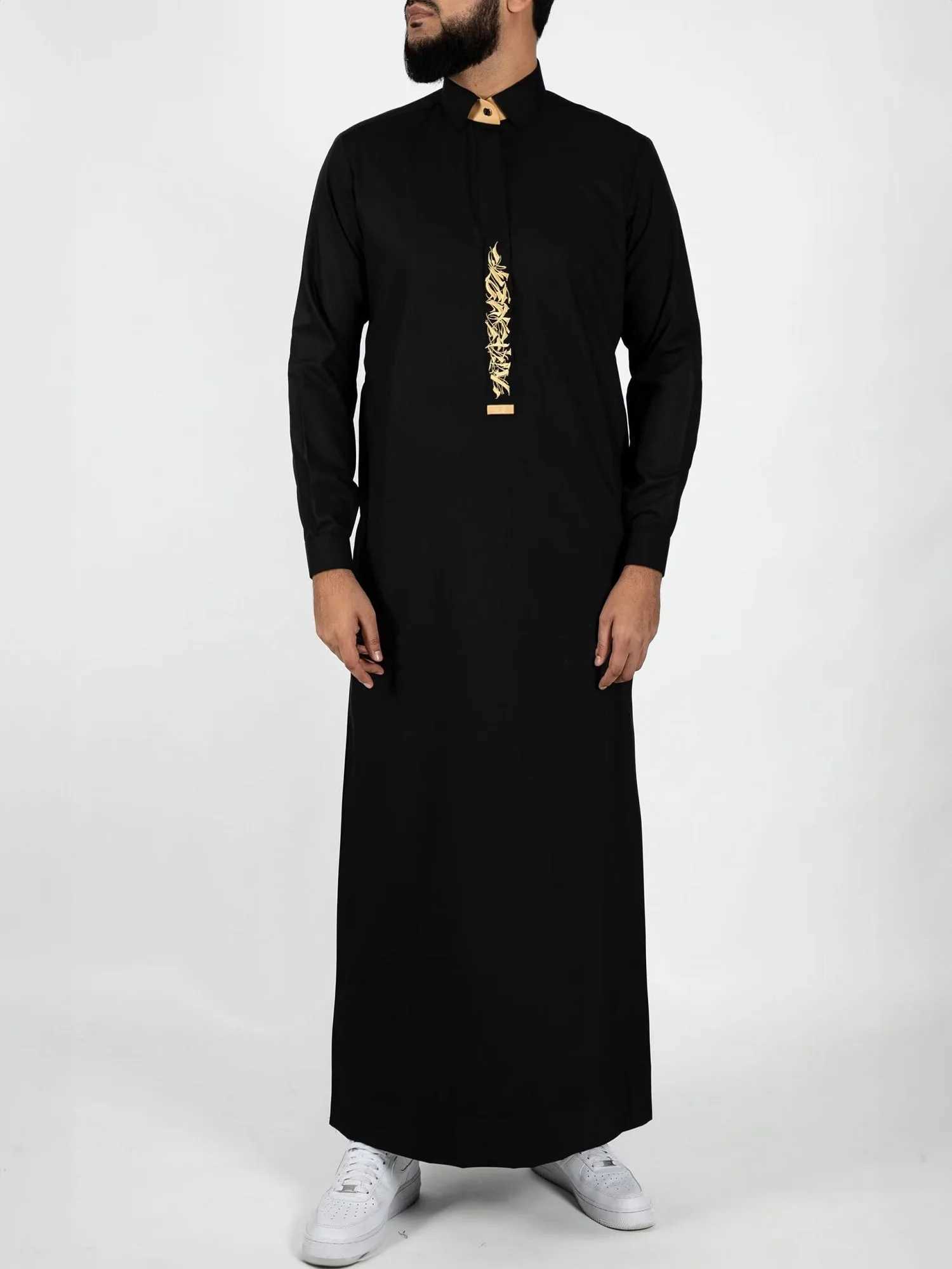 High quality Middle East Arabic Mens thobe jubba Thawb for Men Plus size robe Muslim Casual embroidered luxurious thobes Islam X250514