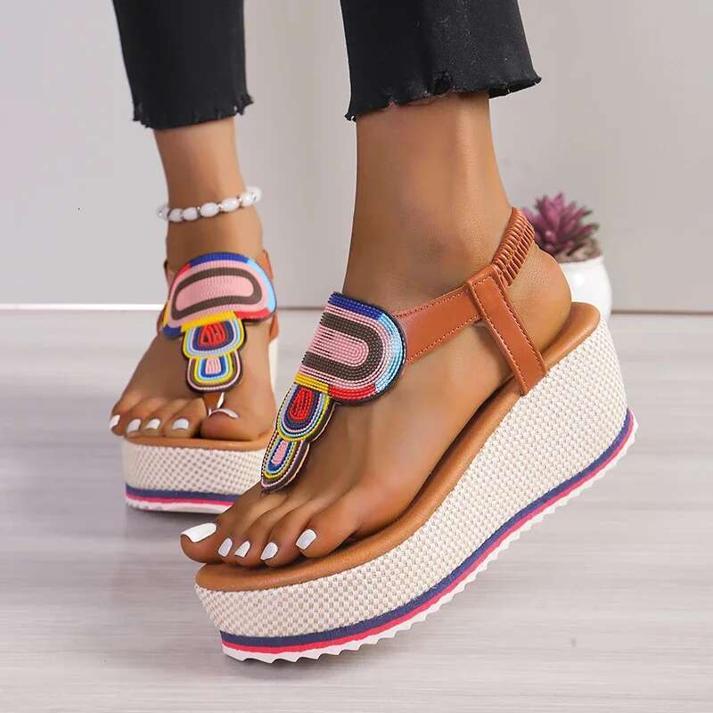 Sandal New Summer Fashion Shoes for Plus Size Open Toe Wedges Women Designer Platform Sandals