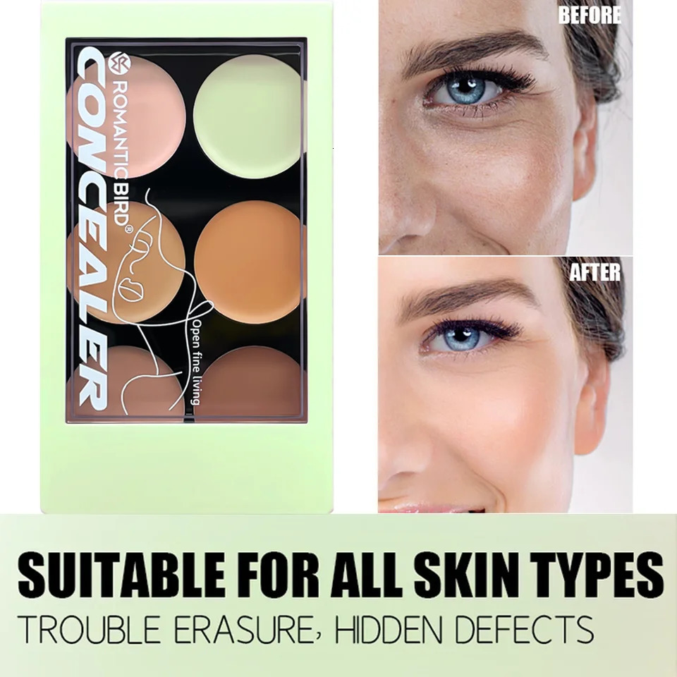 6-color concealer palette green concealer to adjust skin tone makeup base 250512
